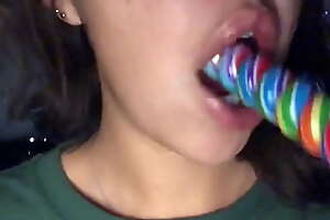 ASMR licking/sucking Lollipop