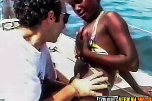 Black Bikini Babe Public Interracial Banging On A Boat And Strand