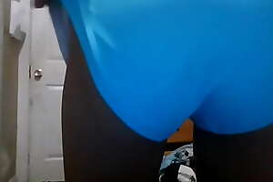 Girl fills blue panties with