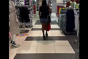 Shopping in pantyhose