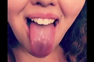 Long tongue church girl
