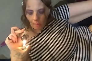 WhoreGoddess Rolls A Bowl While Effectuation  Thither Her Cunt