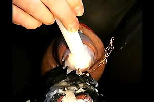 hot wax candle making and burning extreme inside transmitted to peehole and heavens glans, 4 inch deep thightly overcrowded urethra, painful fervour play cbt for superchub slave gimp cock
