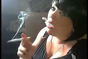 BBW Domme Tina Snua Smokes A 120 Doing Cone and  Nose Exhales